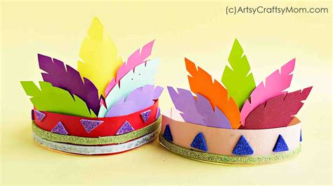 how to make indian headdress|printable indian headband craft.